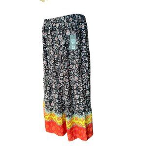$99 NWT Vince Camuto Maxi Skirt Floral Paisley Print Career Office Boho Sz M